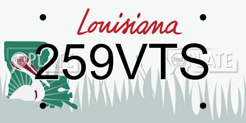 259VTS Louisiana License Plate