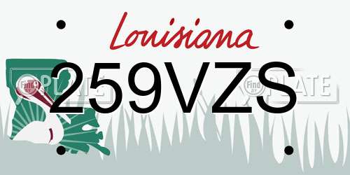 259VZS Louisiana License Plate