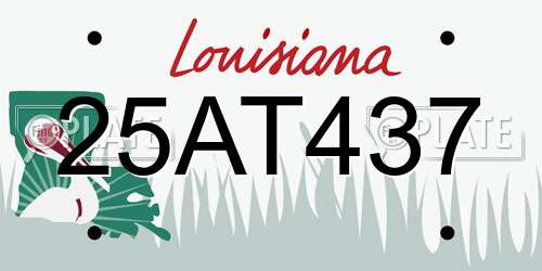 25AT437 Louisiana License Plate