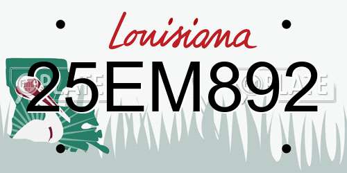 25EM892 Louisiana License Plate