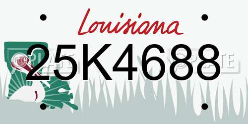 25K4688 Louisiana License Plate