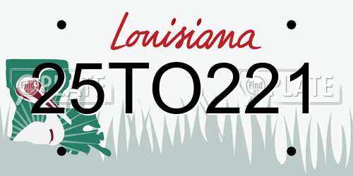 25TO221 Louisiana License Plate