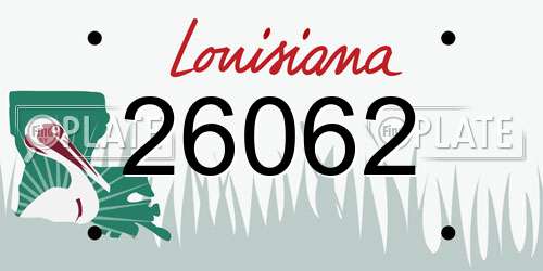 26062 Louisiana License Plate
