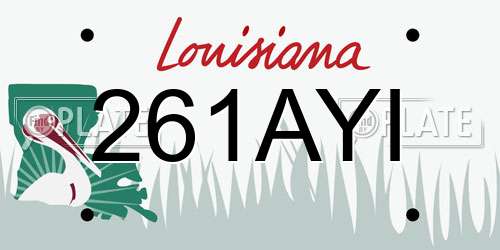 261AYI Louisiana License Plate