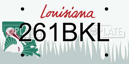 261BKL Louisiana License Plate