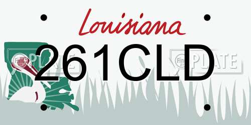 261CLD Louisiana License Plate