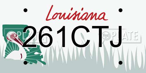 261CTJ Louisiana License Plate