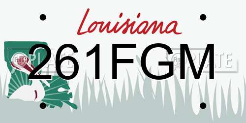 261FGM Louisiana License Plate