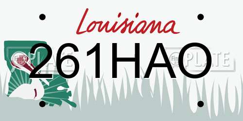 261HAO Louisiana License Plate