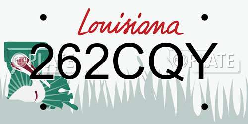 262CQY Louisiana License Plate