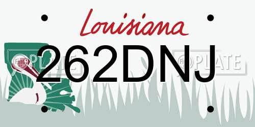 262DNJ Louisiana License Plate