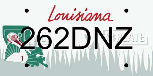 262DNZ Louisiana License Plate