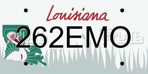 262EMO Louisiana License Plate