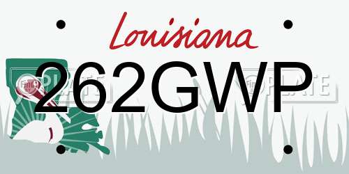 262GWP Louisiana License Plate