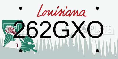 262GXO Louisiana License Plate