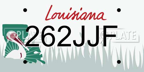 262JJF Louisiana License Plate