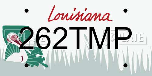 262TMP Louisiana License Plate