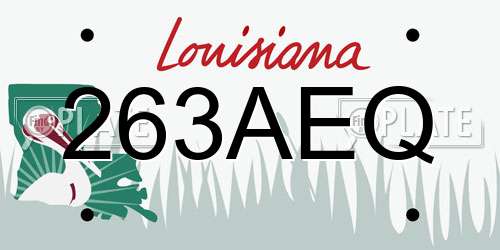 263AEQ Louisiana License Plate