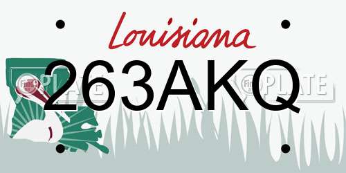 263AKQ Louisiana License Plate