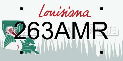 263AMR Louisiana License Plate