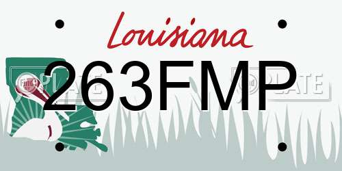 263FMP Louisiana License Plate