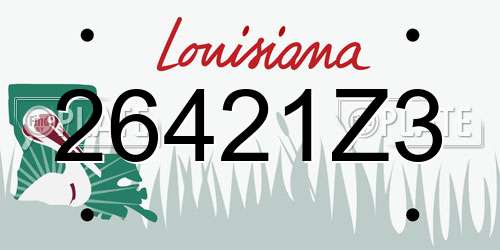26421Z3 Louisiana License Plate