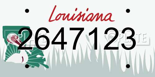 2647123 Louisiana License Plate