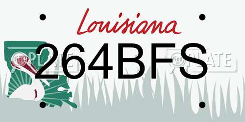 264BFS Louisiana License Plate