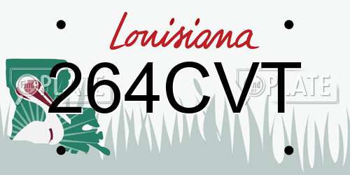 264CVT Louisiana License Plate