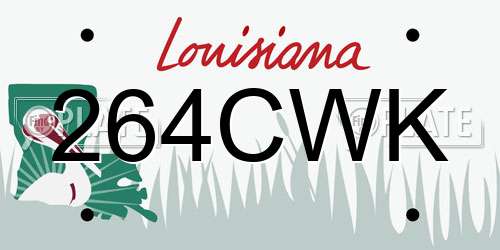 264CWK Louisiana License Plate
