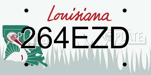 264EZD Louisiana License Plate