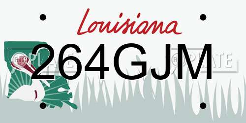 264GJM Louisiana License Plate