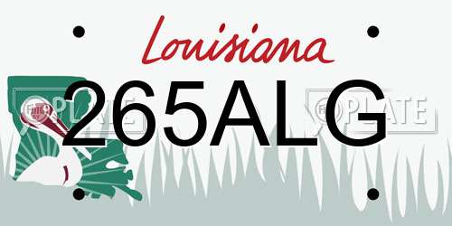 265ALG Louisiana License Plate