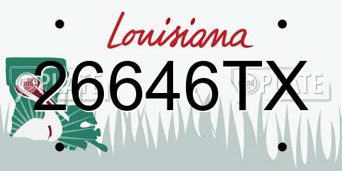 26646TX Louisiana License Plate