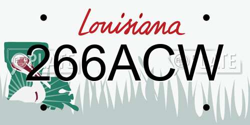 266ACW Louisiana License Plate