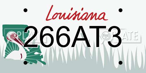 266AT3 Louisiana License Plate