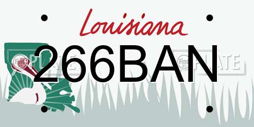 266BAN Louisiana License Plate