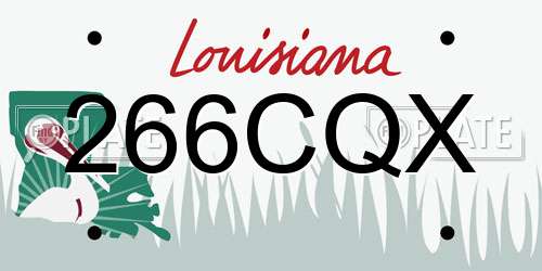 266CQX Louisiana License Plate