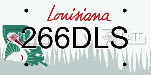 266DLS Louisiana License Plate