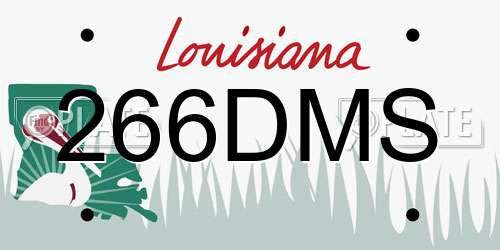 266DMS Louisiana License Plate