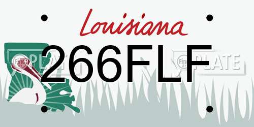 266FLF Louisiana License Plate