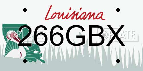266GBX Louisiana License Plate