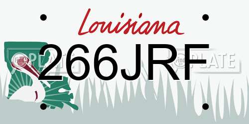 266JRF Louisiana License Plate