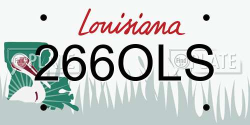 266OLS Louisiana License Plate