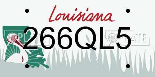 266QL5 Louisiana License Plate