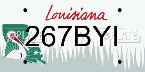 267BYI Louisiana License Plate