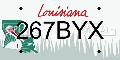 267BYX Louisiana License Plate