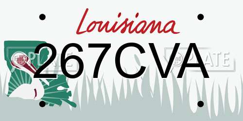 267CVA Louisiana License Plate
