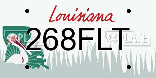 268FLT Louisiana License Plate