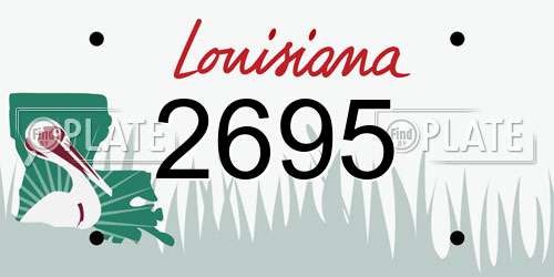 2695 Louisiana License Plate